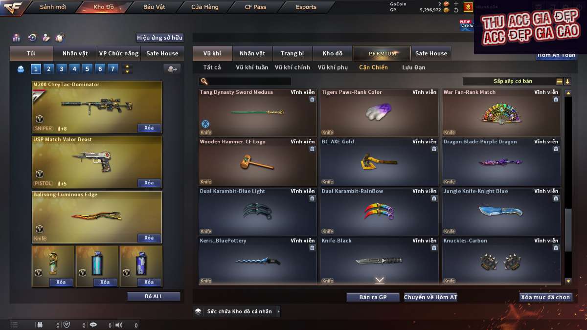 shop acc cf uy tin gia re